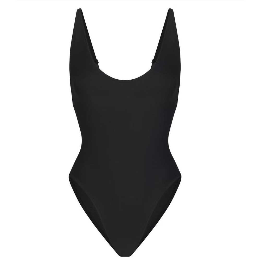 Skims Signature Swim Scoop Neck One Piece Black OP-BRF-8477W XXS